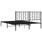 vidaXL Bettgestell mit Kopfteil Metall Schwarz 150x200 cm vidaXL Bettgestell mit Kopfteil Metall Schwarz 150x200 cm