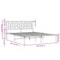 vidaXL Bettgestell mit Kopfteil Metall Schwarz 150x200 cm vidaXL Bettgestell mit Kopfteil Metall Schwarz 150x200 cm
