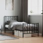 vidaXL Bettgestell mit Kopf- und Fußteil Metall Schwarz 75x190 cm vidaXL Bettgestell mit Kopf- und Fußteil Metall Schwarz 75x190 cm