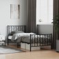 vidaXL Bettgestell mit Kopf- und Fußteil Metall Schwarz 90x190 cm vidaXL Bettgestell mit Kopf- und Fußteil Metall Schwarz 90x190 cm