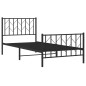 vidaXL Bettgestell mit Kopf- und Fußteil Metall Schwarz 90x190 cm vidaXL Bettgestell mit Kopf- und Fußteil Metall Schwarz 90x190 cm