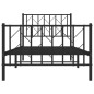 vidaXL Bettgestell mit Kopf- und Fußteil Metall Schwarz 90x190 cm vidaXL Bettgestell mit Kopf- und Fußteil Metall Schwarz 90x190 cm