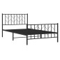 vidaXL Bettgestell mit Kopf- und Fußteil Metall Schwarz 107x203 cm vidaXL Bettgestell mit Kopf- und Fußteil Metall Schwarz 107x203 cm