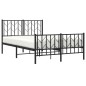 vidaXL Bettgestell mit Kopf- und Fußteil Metall Schwarz 120x200 cm vidaXL Bettgestell mit Kopf- und Fußteil Metall Schwarz 120x200 cm