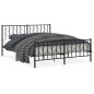 vidaXL Bettgestell mit Kopf- und Fußteil Metall Schwarz 160x200 cm vidaXL Bettgestell mit Kopf- und Fußteil Metall Schwarz 160x200 cm
