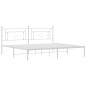vidaXL Bettgestell mit Kopfteil Metall Weiß 200x200 cm vidaXL Bettgestell mit Kopfteil Metall Weiß 200x200 cm