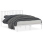 vidaXL Bettgestell mit Kopfteil Metall Weiß 135x190 cm vidaXL Bettgestell mit Kopfteil Metall Weiß 135x190 cm