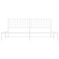 vidaXL Bettgestell mit Kopfteil Metall Weiß 200x200 cm vidaXL Bettgestell mit Kopfteil Metall Weiß 200x200 cm
