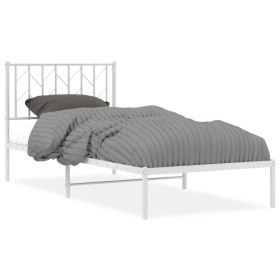 vidaXL Bettgestell mit Kopfteil Metall Weiß 90x200 cm