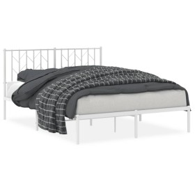 vidaXL Bettgestell mit Kopfteil Metall Weiß 140x200 cm
