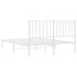vidaXL Bettgestell mit Kopfteil Metall Weiß 140x200 cm vidaXL Bettgestell mit Kopfteil Metall Weiß 140x200 cm