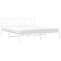 vidaXL Bettgestell mit Kopfteil Metall Weiß 183x213 cm vidaXL Bettgestell mit Kopfteil Metall Weiß 183x213 cm