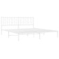 vidaXL Bettgestell mit Kopfteil Metall Weiß 183x213 cm vidaXL Bettgestell mit Kopfteil Metall Weiß 183x213 cm