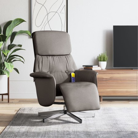vidaXL Massagesessel mit Fußteil Taupe Stoff