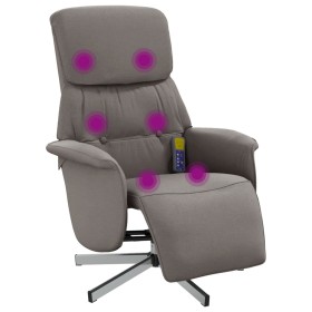vidaXL Massagesessel mit Fußteil Taupe Stoff