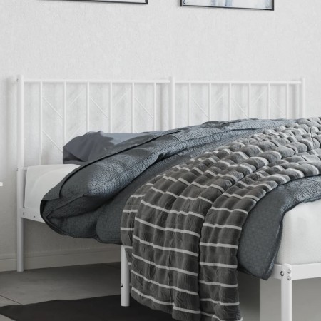 vidaXL Kopfteil Metall Weiß 160 cm