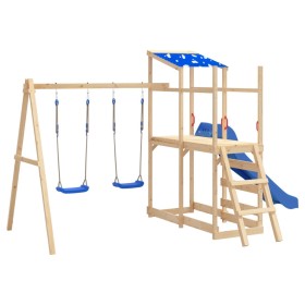   vidaXL Schaukelsitze 2 Stk. mit Klettersteinen Blau Polyethene
