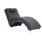 vidaXL Massage Chaiselongue mit Kissen Grau Kunstleder vidaXL Massage Chaiselongue mit Kissen Grau Kunstleder