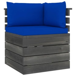 vidaXL Garten-Paletten-Ecksofa mit Kissen Kiefernholz