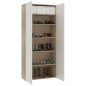 vidaXL Schuhschrank Weiß Sonoma-Eiche 80x35,5x180 cm Holzwerkstoff vidaXL Schuhschrank Weiß Sonoma-Eiche 80x35,5x180 cm Holzwerkstoff