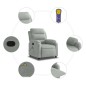 vidaXL Massagesessel Hellgrau Samt vidaXL Massagesessel Hellgrau Samt