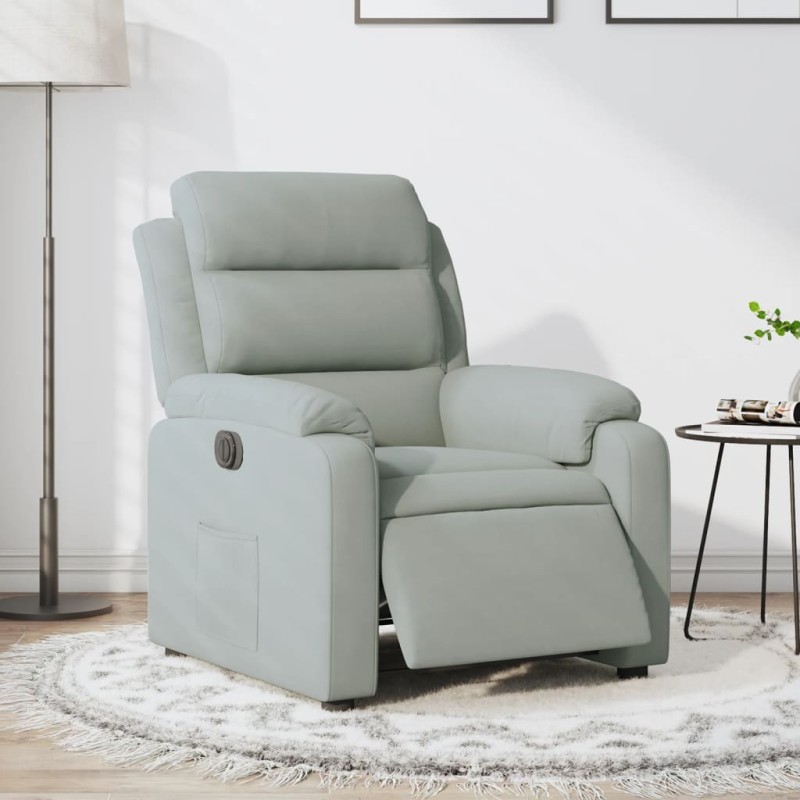 vidaXL Relaxsessel Elektrisch Hellgrau Samt vidaXL Relaxsessel Elektrisch Hellgrau Samt
