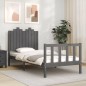 vidaXL Massivholzbett mit Kopfteil Grau 90x190 cm vidaXL Massivholzbett mit Kopfteil Grau 90x190 cm