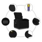 vidaXL Massagesessel Elektrisch Schwarz Stoff vidaXL Massagesessel Elektrisch Schwarz Stoff