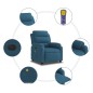 vidaXL Massagesessel Elektrisch Blau Samt vidaXL Massagesessel Elektrisch Blau Samt