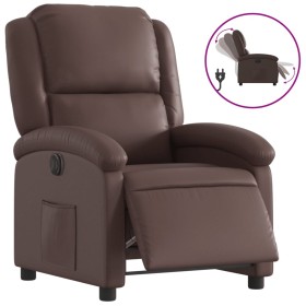 vidaXL Elektrischer Relaxsessel Braun Kunstleder