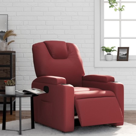 vidaXL Relaxsessel Elektrisch Weinrot Kunstleder