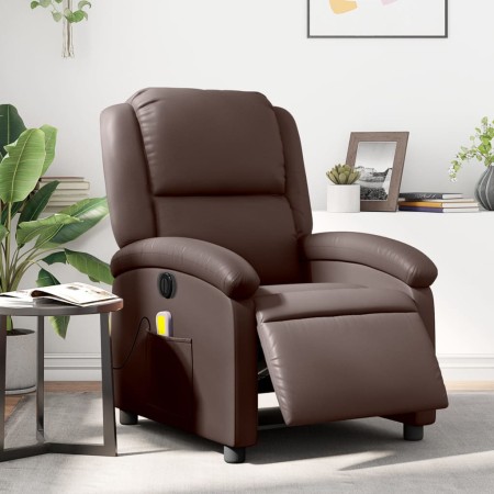 vidaXL Massagesessel Elektrisch Braun Kunstleder