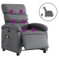 vidaXL Massagesessel Elektrisch Grau Kunstleder vidaXL Massagesessel Elektrisch Grau Kunstleder