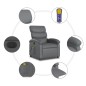 vidaXL Massagesessel Elektrisch Grau Kunstleder vidaXL Massagesessel Elektrisch Grau Kunstleder