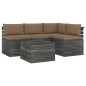 vidaXL 5-tlg. Garten-Sofagarnitur aus Paletten mit Kissen Kiefernholz vidaXL 5-tlg. Garten-Sofagarnitur aus Paletten mit Kissen Kiefernholz