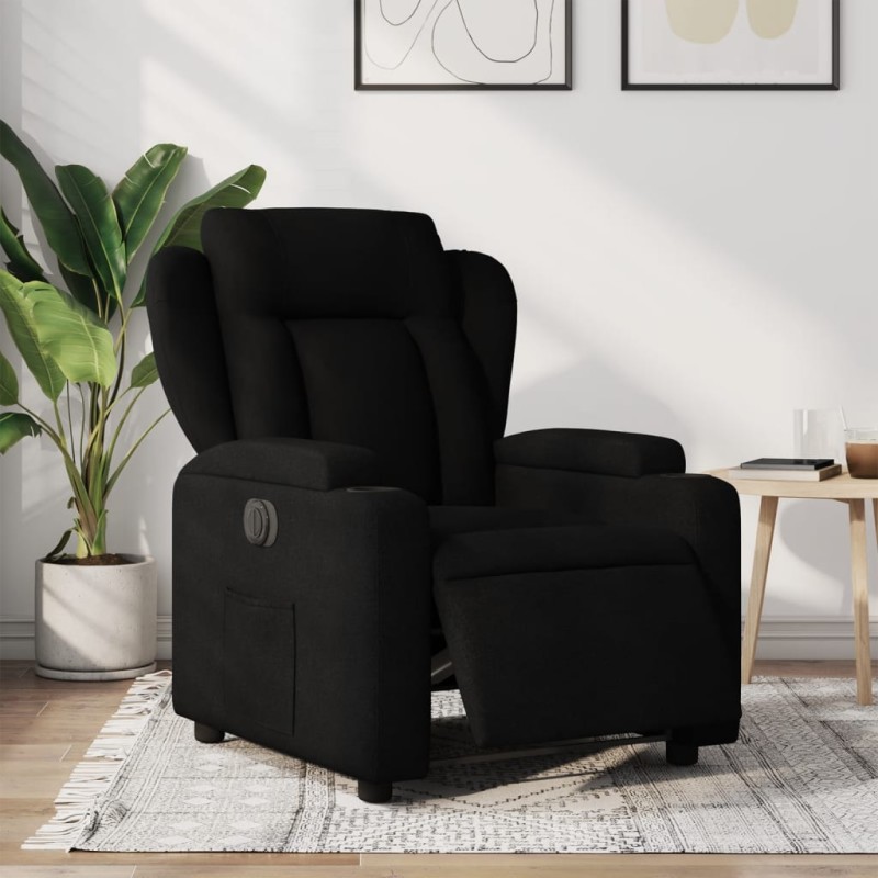 vidaXL Relaxsessel Elektrisch Schwarz Stoff vidaXL Relaxsessel Elektrisch Schwarz Stoff