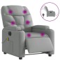 vidaXL Massagesessel Elektrisch Hellgrau Stoff vidaXL Massagesessel Elektrisch Hellgrau Stoff