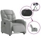 vidaXL Massagesessel Elektrisch Hellgrau Stoff vidaXL Massagesessel Elektrisch Hellgrau Stoff