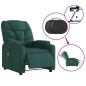 vidaXL Massagesessel Elektrisch Dunkelgrün Stoff vidaXL Massagesessel Elektrisch Dunkelgrün Stoff