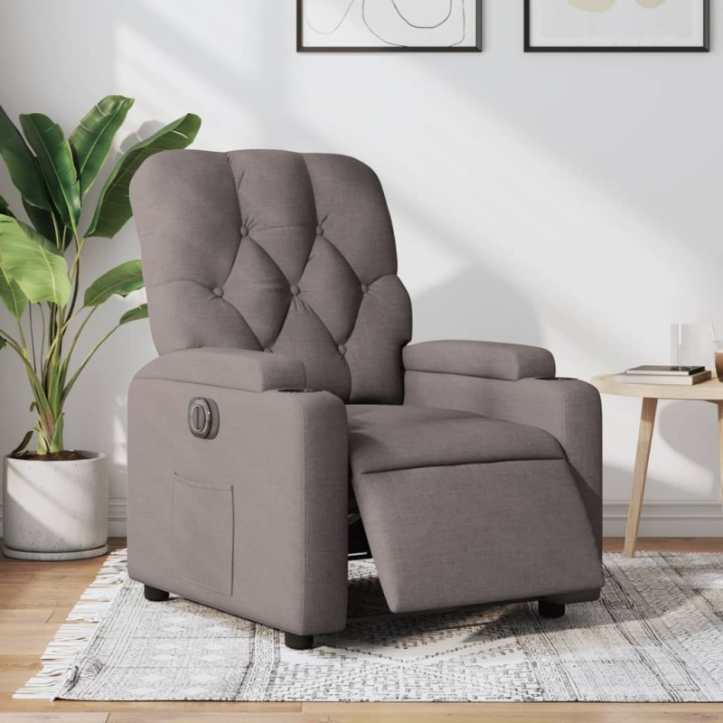 vidaXL Relaxsessel Elektrisch Taupe Stoff vidaXL Relaxsessel Elektrisch Taupe Stoff