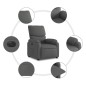 vidaXL Relaxsessel Elektrisch Dunkelgrau Stoff vidaXL Relaxsessel Elektrisch Dunkelgrau Stoff