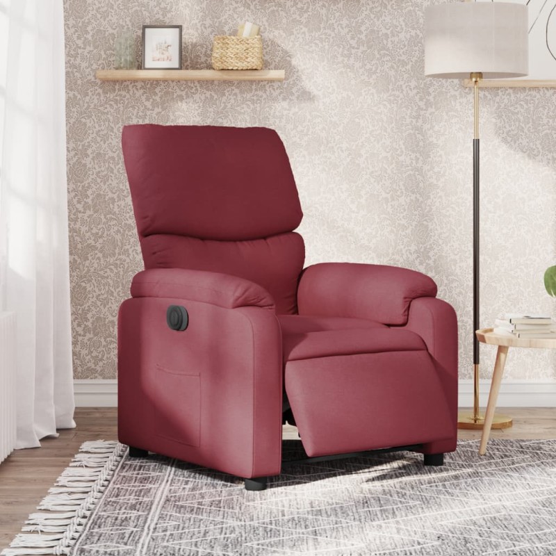 vidaXL Relaxsessel Elektrisch Weinrot Stoff vidaXL Relaxsessel Elektrisch Weinrot Stoff