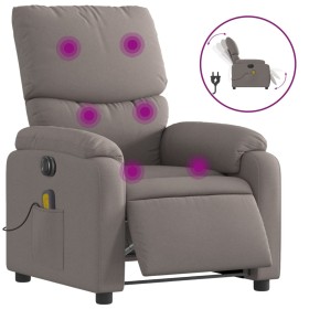 vidaXL Massagesessel Elektrisch Taupe Stoff