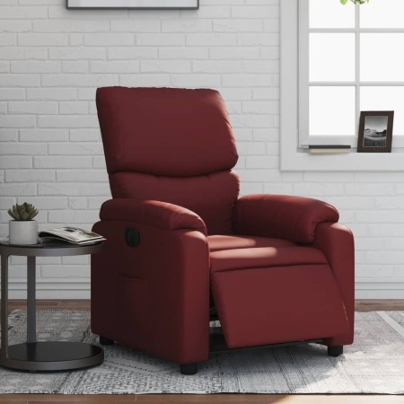 vidaXL Relaxsessel Elektrisch Weinrot Kunstleder