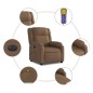 vidaXL Massagesessel Elektrisch Braun Stoff vidaXL Massagesessel Elektrisch Braun Stoff