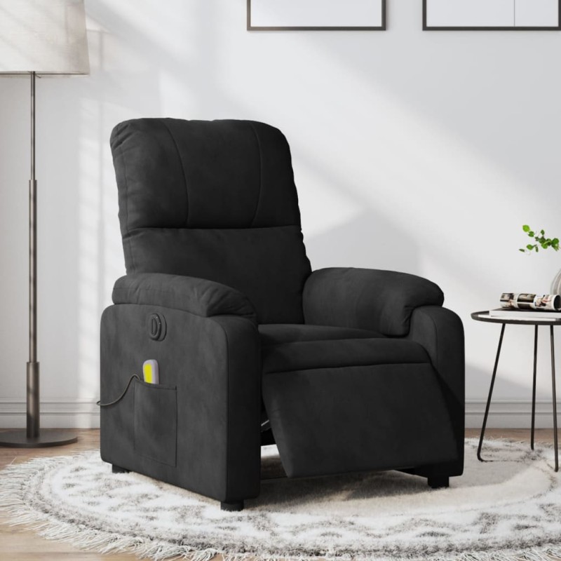 vidaXL Massagesessel Elektrisch Schwarz Mikrofasergewebe vidaXL Massagesessel Elektrisch Schwarz Mikrofasergewebe