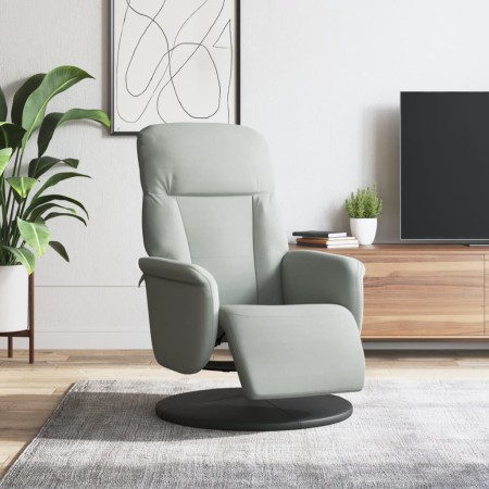 vidaXL Relaxsessel mit Fußteil Hellgrau Samt
