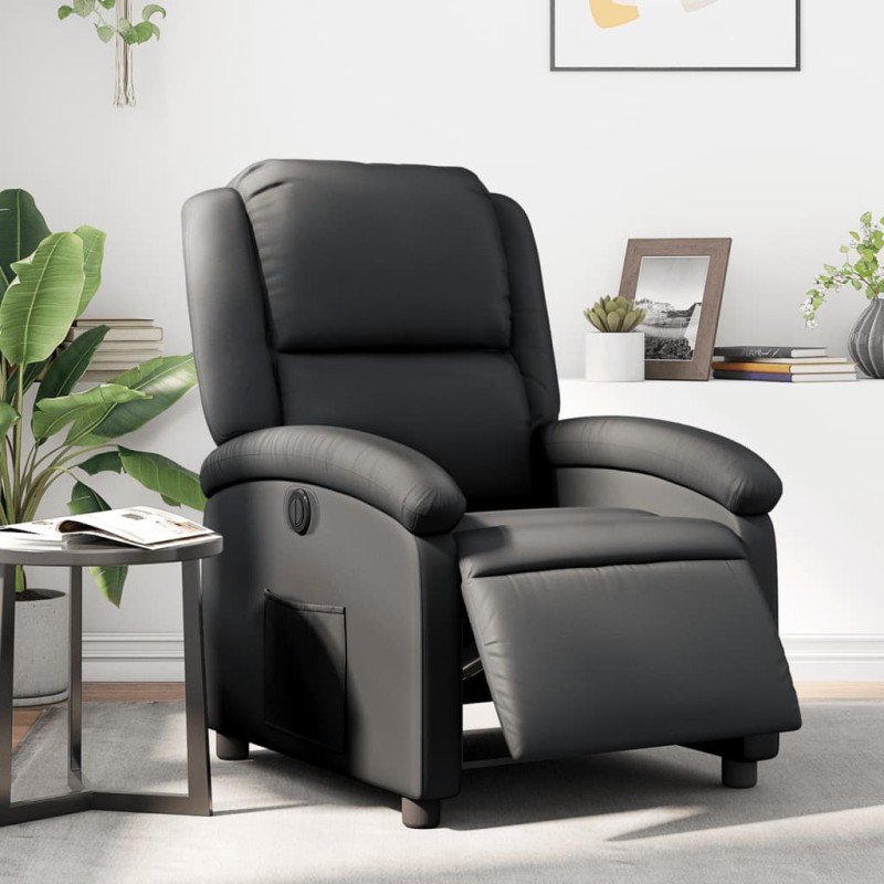 vidaXL Relaxsessel Elektrisch Schwarz Echtleder vidaXL Relaxsessel Elektrisch Schwarz Echtleder