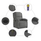 vidaXL Massagesessel Elektrisch Grau Echtleder vidaXL Massagesessel Elektrisch Grau Echtleder