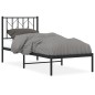 vidaXL Bettgestell mit Kopfteil Metall Schwarz 75x190 cm vidaXL Bettgestell mit Kopfteil Metall Schwarz 75x190 cm